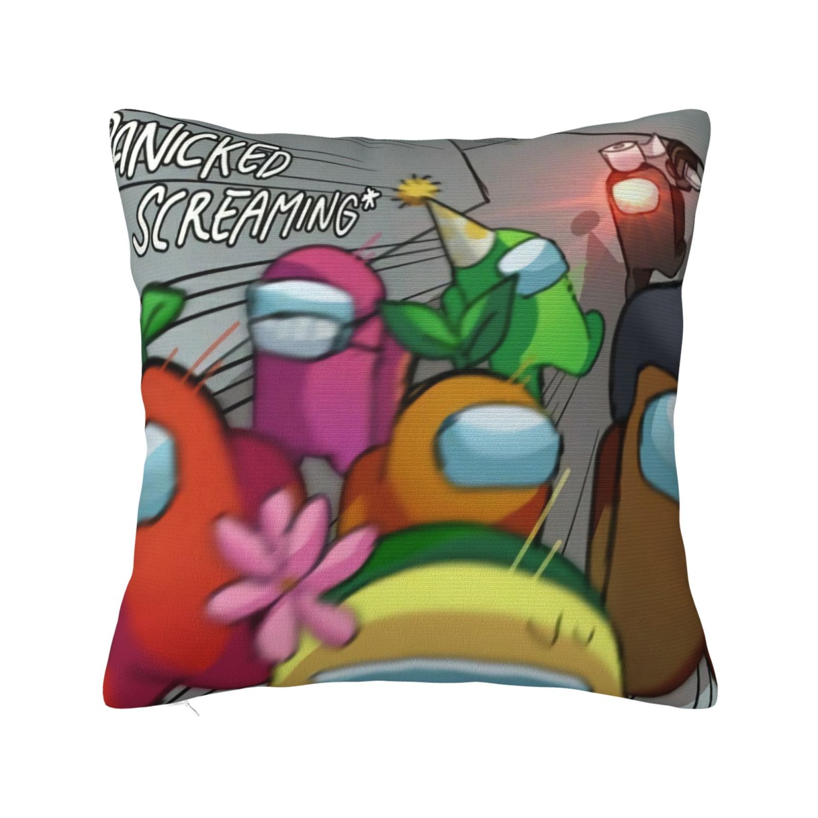 Among Us Panicken Screaming Throw Pillow Covers 24x24 Inch Square Among us panicken screaming throw pillow covers 24x24 inch square