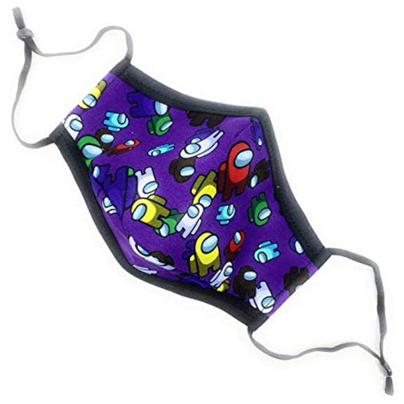 Among Us Purple KID Face Mask w/ Black Bias Tape - Maskara by BengC