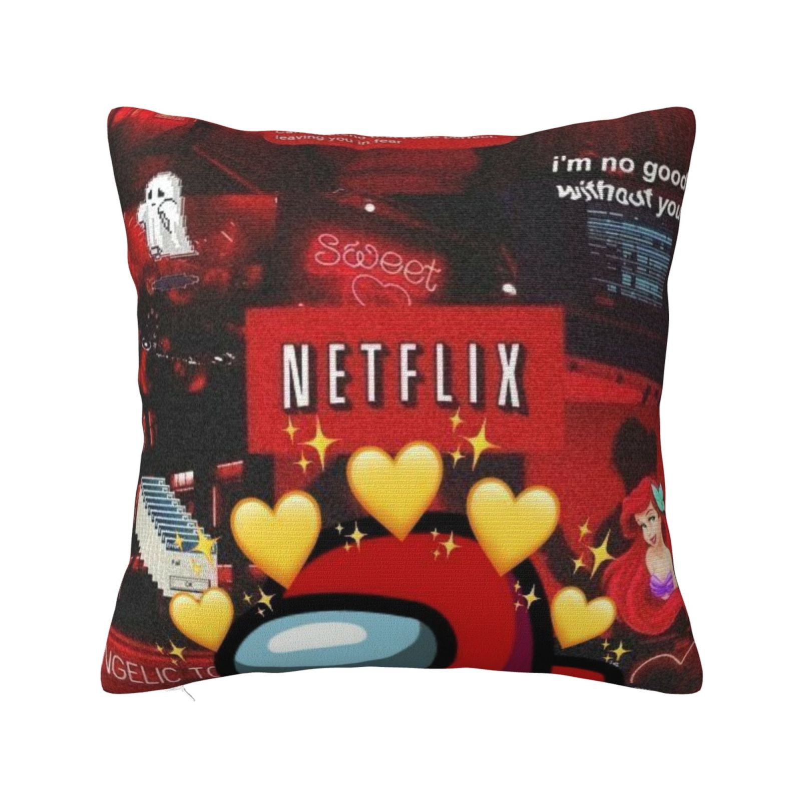 Among Us Red Square Throw Pillow Covers Cushion Case for Spring Sofa