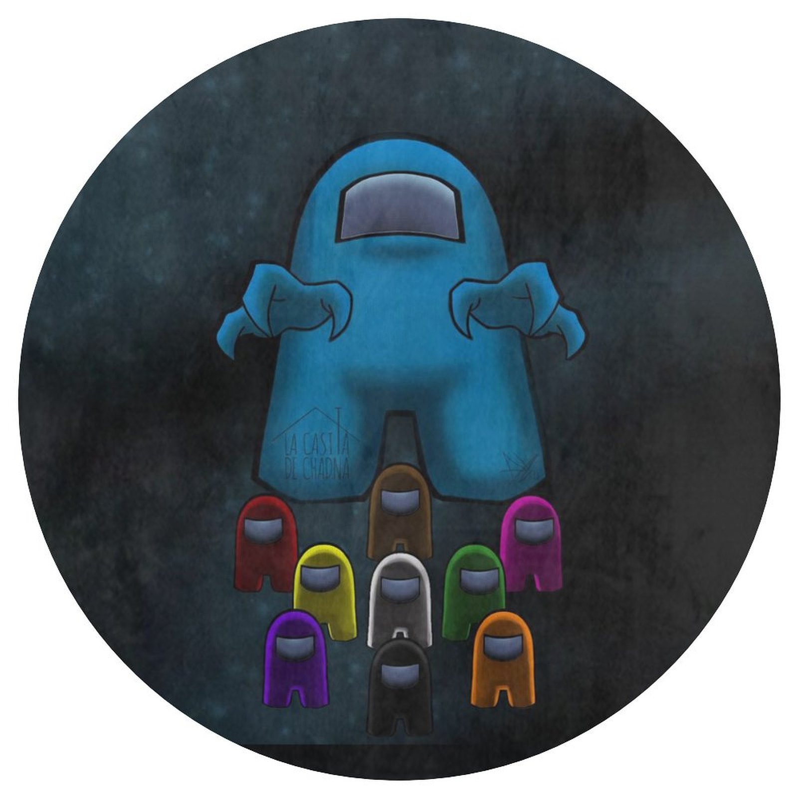 Among Us Round Coral Velvet Floor Mat，Washable Round Rug for Bathroom