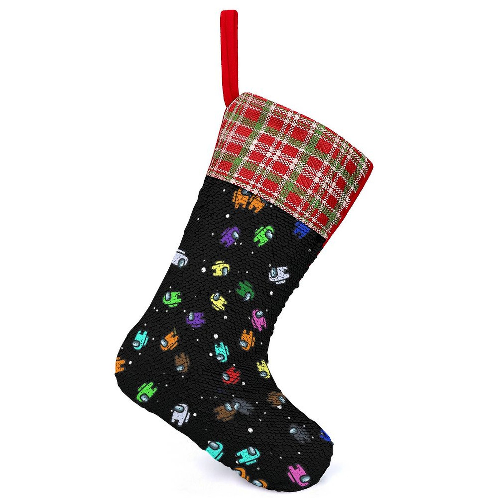 Among Us Sequin Christmas Stocking Xmas Stocking for Family Holiday