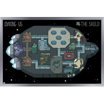 Among Us - Skeld Map Wall Poster, 22.375" x 34", Framed