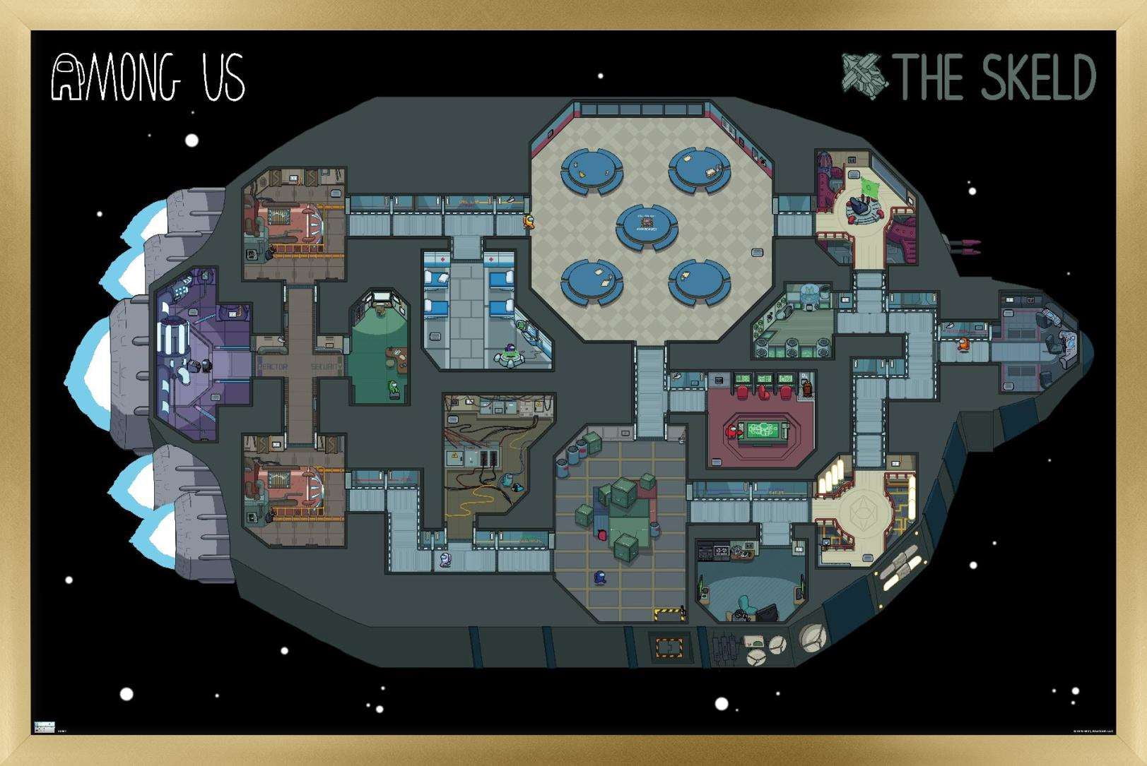 Among Us - Skeld Map Wall Poster, 22.375