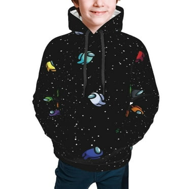 Among Us Space Splatter Hoodies for Boys Teens Kids Pullover Hooded Toddler Sweatshirt with Pocket for 6-18 Years,S