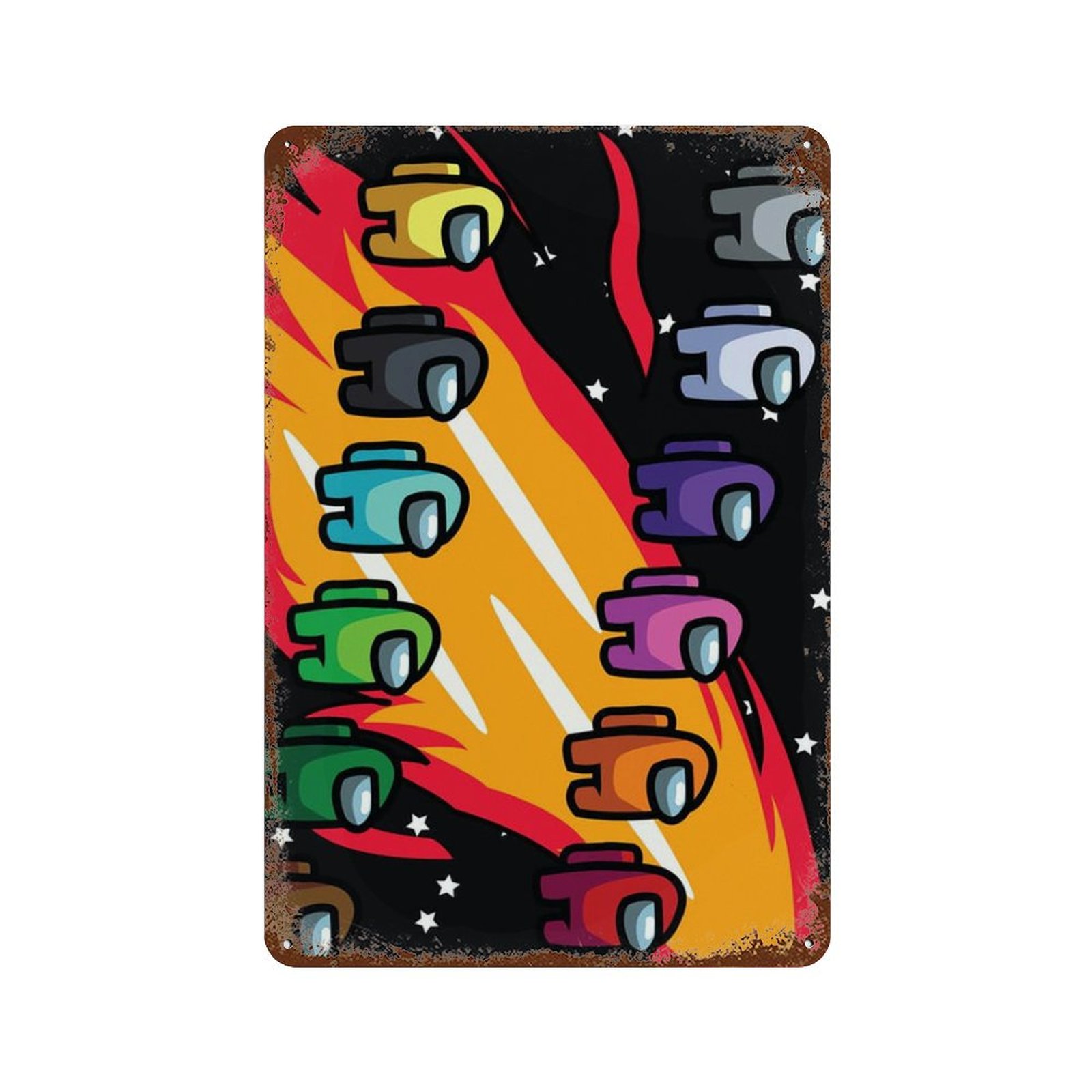 Among Us Vintage Comic Poster Tin Signs Wall Art Metal Tin Sign Wall