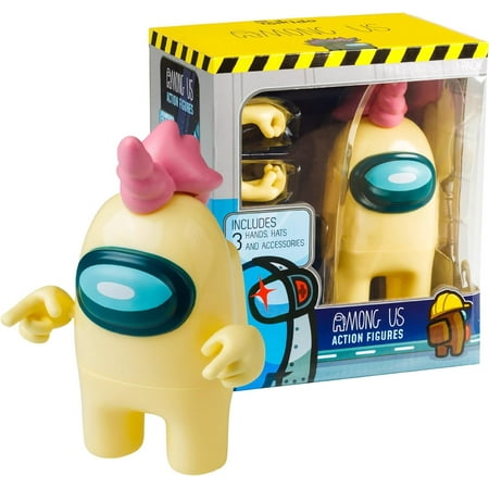Among Us Yellow Unicorn Crewmate Action Figure Hands Hats Accessories PMI International