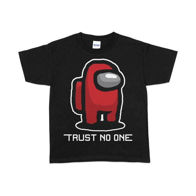 Among Us trust No One Red Character Novelty Gaming Printed T Shirt