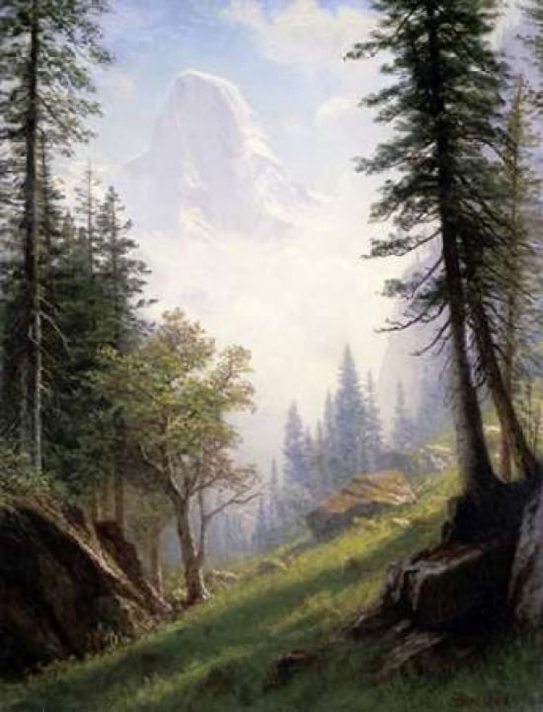 Among the Bernese Alps Canvas Art - Albert Bierstadt (22 x 28)
