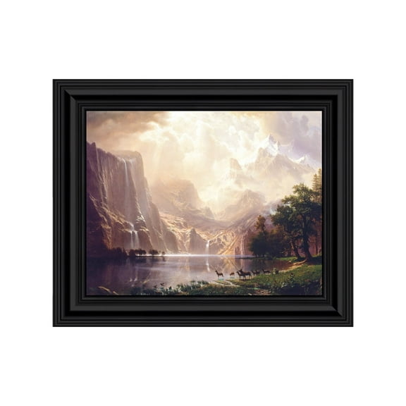 Among the Sierra Nevada Mountains, California, Framed Wall Art by Albert Bierstadt, Mountain Home Decor Scene, 11x14 2400