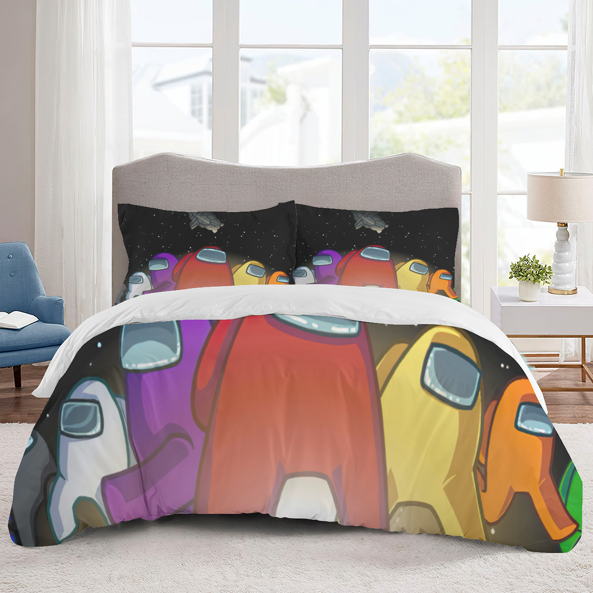 Among us Kids Bedding Set Super Soft 1 Duvet Cover with 2 Pillowcase 3