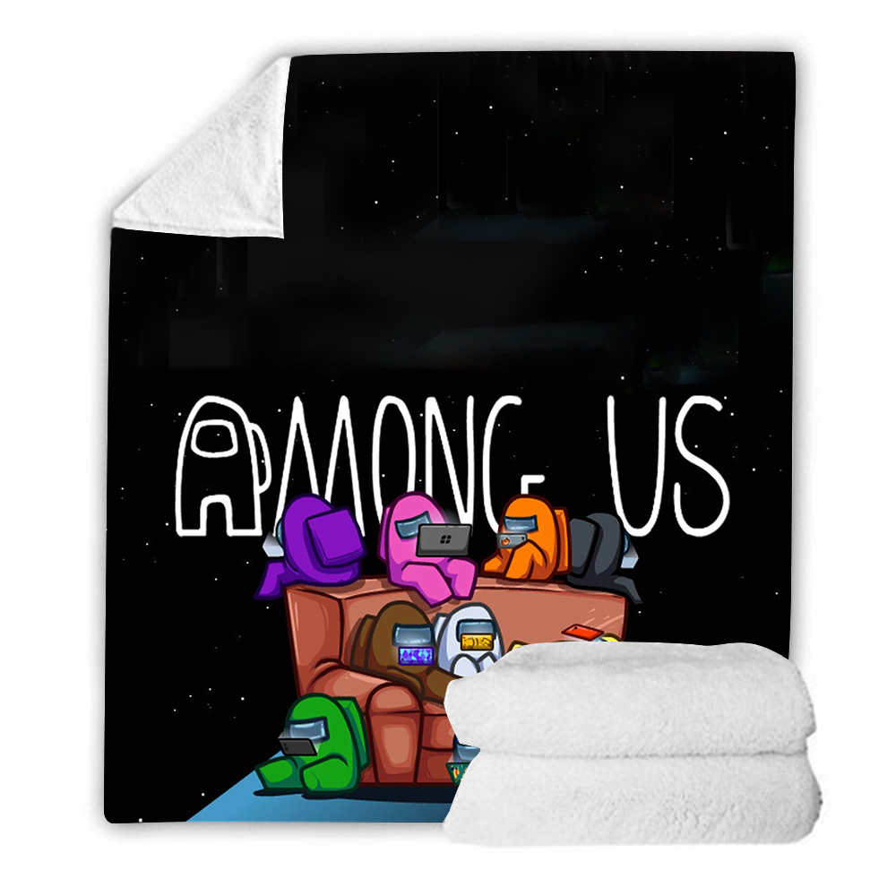 Among us square flannel children's sofa blanket double thickened cotton