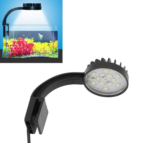Amonsee LED Aquarium Light,LED Fish Tank Light Multifunction High Brightness Save Energy Full Spectrum LED Aquarium Clip Lamp 5W Black,LED Fish Tank Light