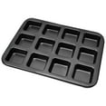 thumbnail image 1 of Amonsee Mini Loaf Baking Pans 12 Cavity Brownie Baking Pan Carbon Steel Muffin Bakeware Cupcake Bread Divider Mold,Mini Loaf Pans for Baking Bread, 1 of 8