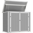 Amopatio 41 Cu Ft Horizontal Outdoor Storage Shed, Resin Trash Can