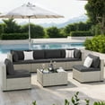 thumbnail image 1 of Amopatio 7 Pieces Patio Conversation Set, Outdoor Sectional PE Rattan Wicker Furniture Seat,GRAY, 1 of 9