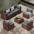 thumbnail image 1 of Amopatio 7 Pieces Patio Furniture Set, Outdoor Furniture Sectional Rattan Sofa with Slanted Back, Patio Couch with Glass Coffee Table for Backyard Garden Dark Grey, 1 of 8