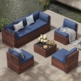 thumbnail image 1 of Amopatio  7 Pieces Patio Furniture Set, Outdoor Furniture Sectional Rattan Sofa with Slanted Back, Patio Couch with Glass Coffee Table for Backyard Garden Navy, 1 of 8