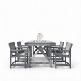 thumbnail image 1 of Amopatio HDPE Outdoor Dinning Chairs, Heavy Duty Patio Chairs Set of 4,All-Weather Textilene Backrest Chairs with Dining Table for Garden, Backyard, Porch, Grey, 1 of 7