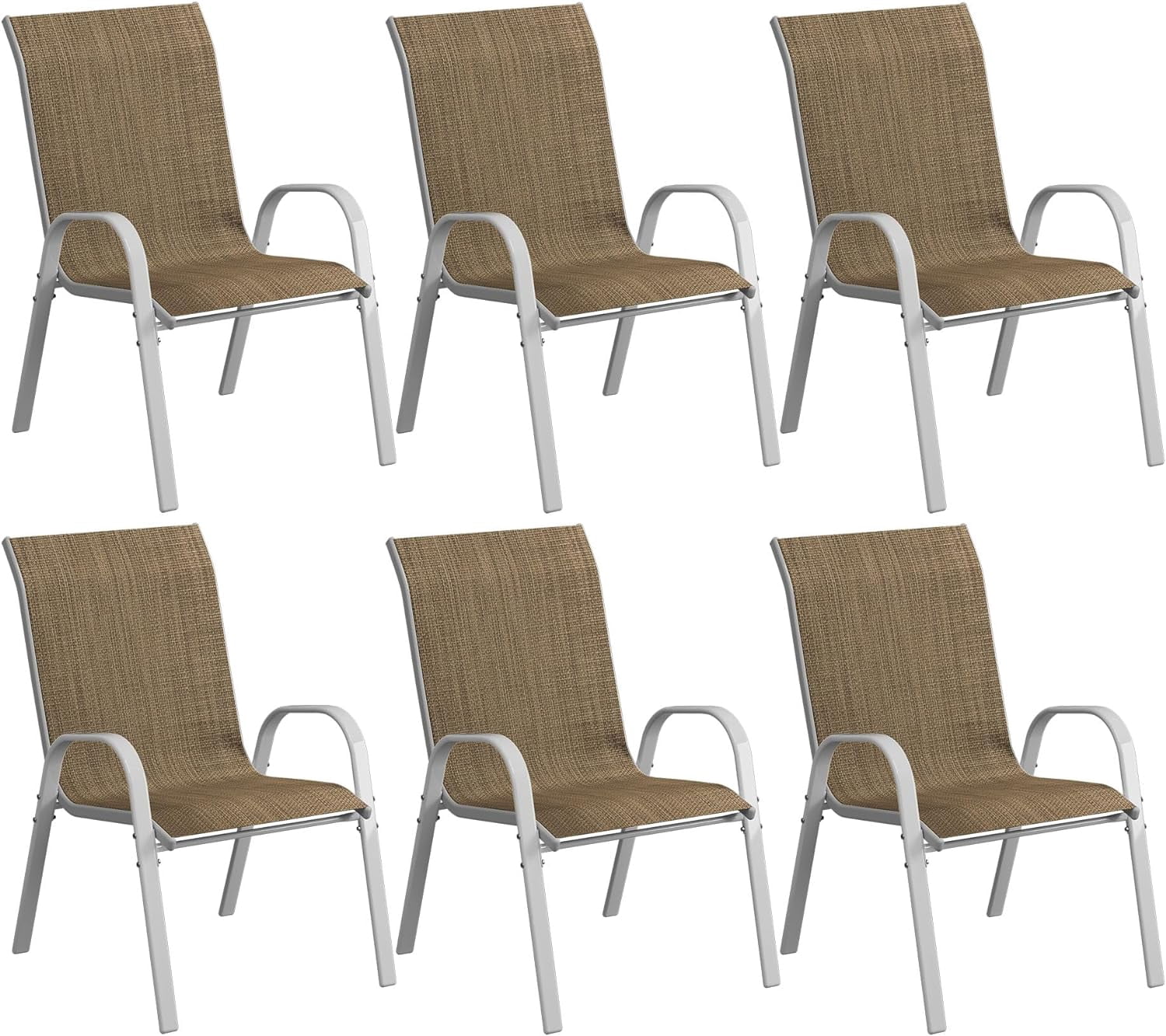 Amopatio Outdoor Dining Set of 5, Patio Table and Chairs Set, Textured Glass Tabletop, 4 ...
