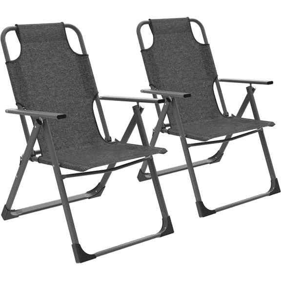 Amopatio Outdoor Folding Patio Sling Chairs Set of 2, Adjustable Recliner for adult, for Outdoor Camping Garden,300LB