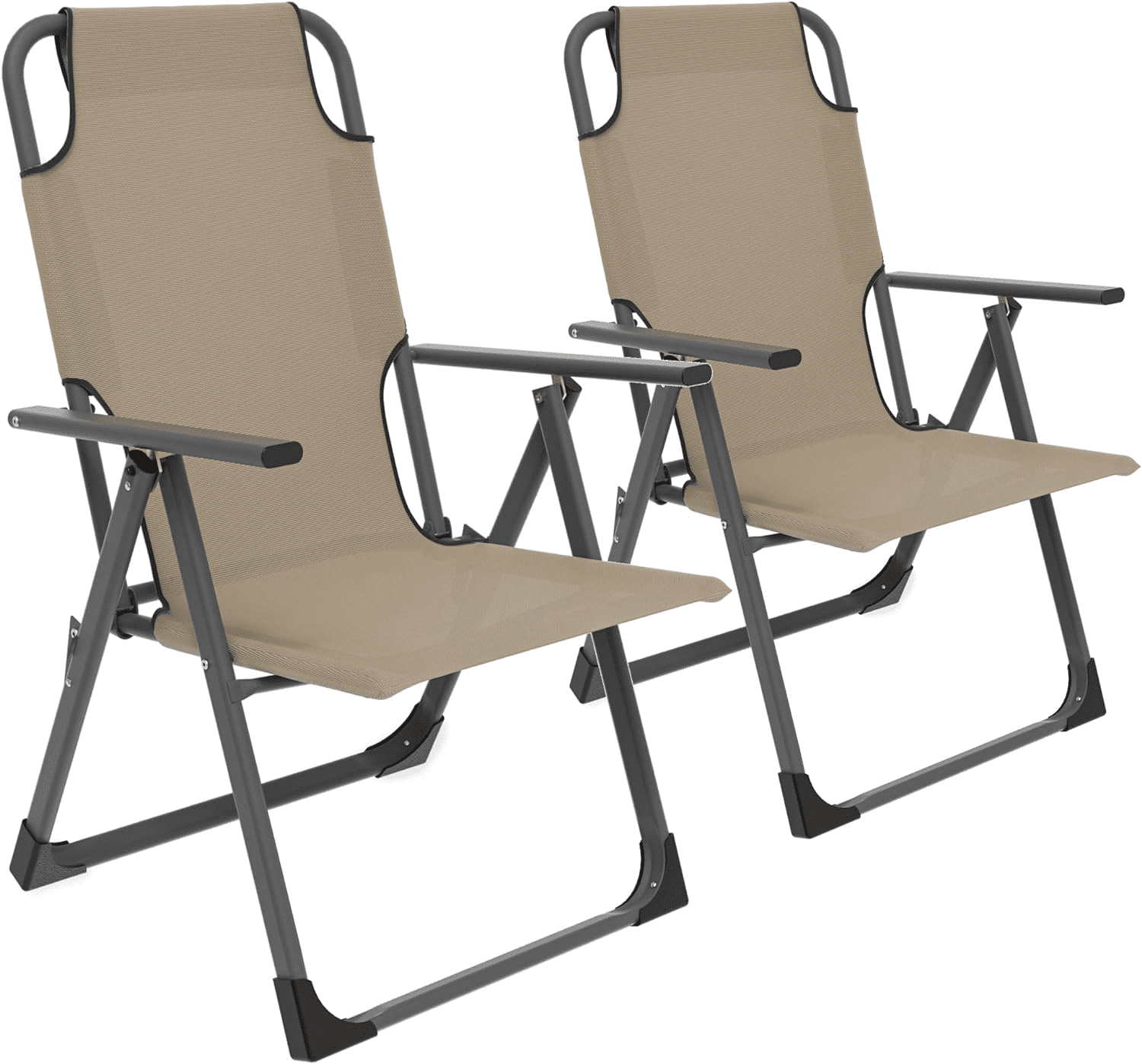 Amopatio Outdoor Folding Patio Sling Chairs Set of 2, Heavy Duty