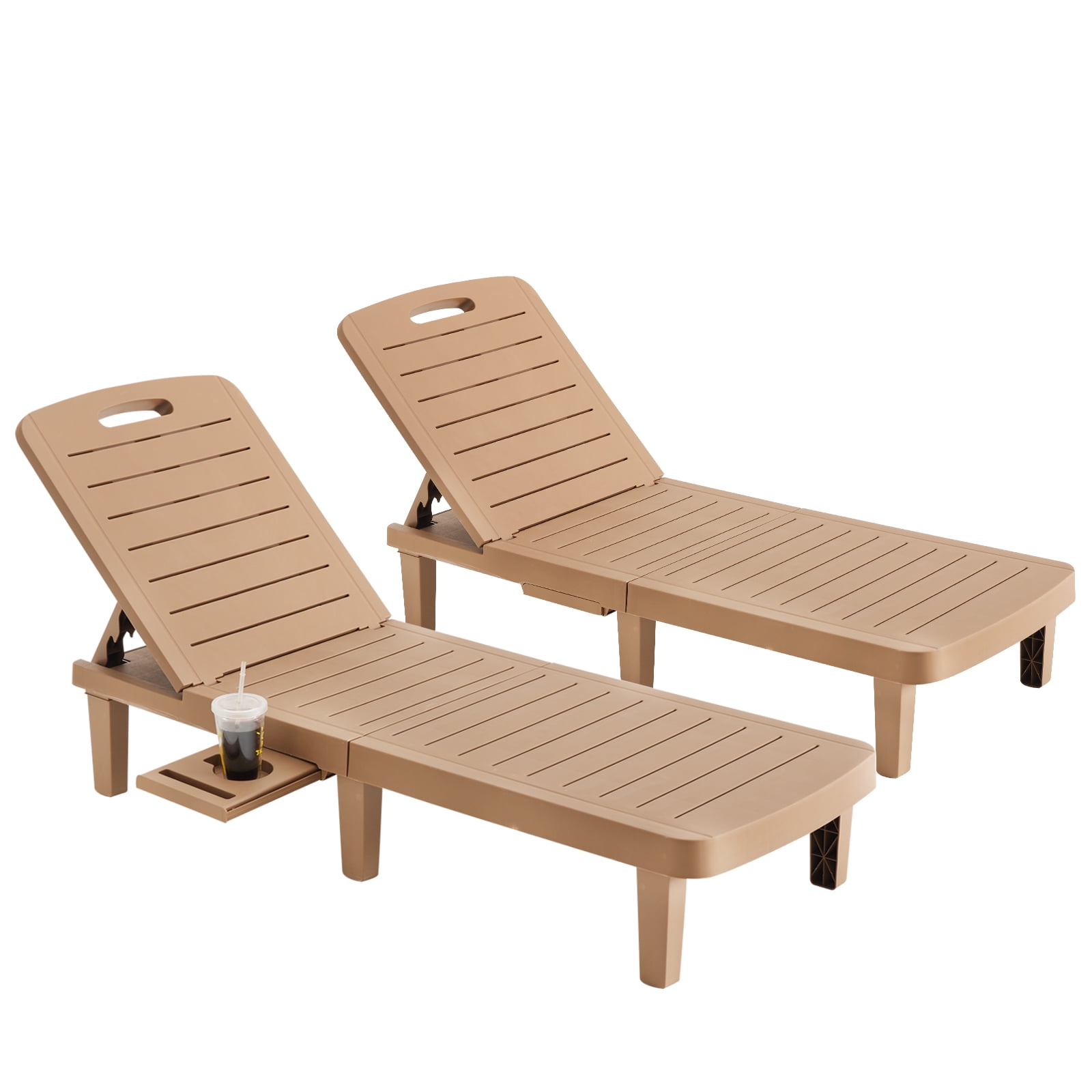 Amopatio Oversized Outdoor Chairse Lounge Chair Set of 2, 5-Level Adjustment Backrest, Extra ...