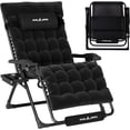 thumbnail image 1 of Amopatio Oversized Zero Gravity Chair 33In XXL Patio Reclining Chair with Cushion, Outdoor Folding Adjustable Recliner with Cup Holder, Foot Rest & Padded Headrest, Support 500LB, 1 of 7