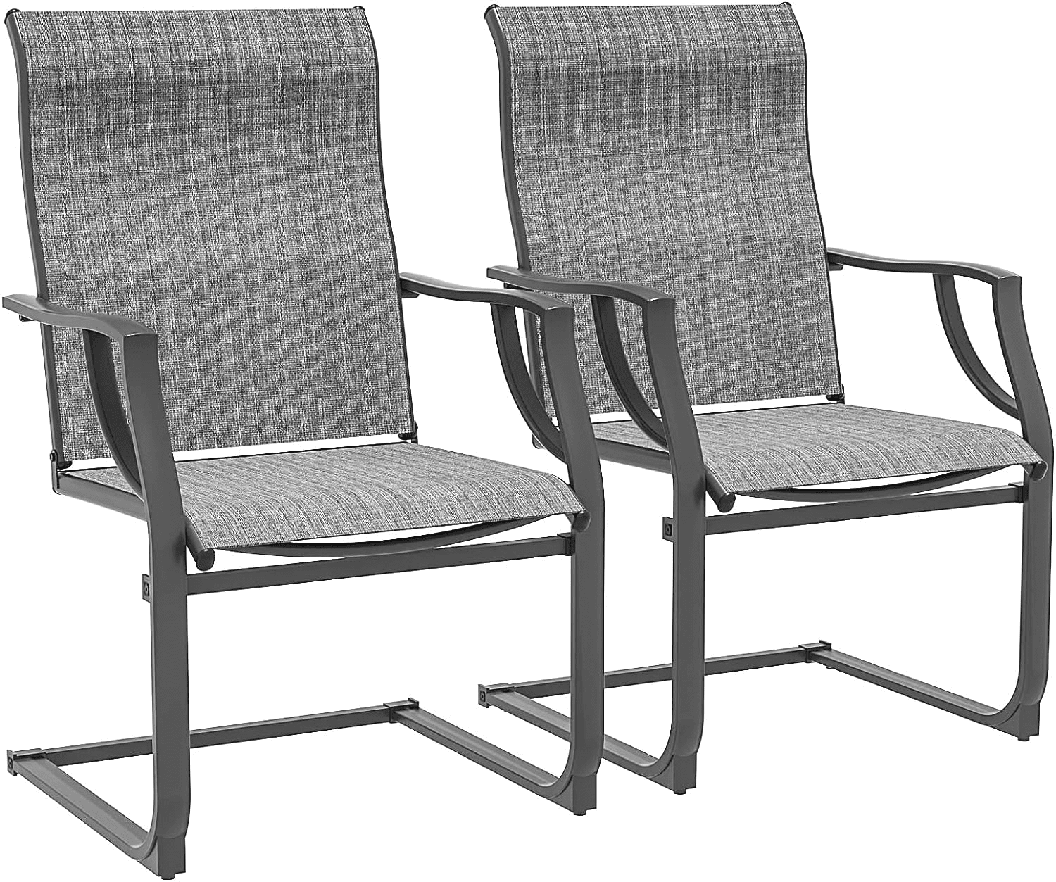 Amopatio Patio Chairs Set of 2, Outdoor Dining Chairs for All Weather, Breathable Garden Outdoor Furniture for Backyard Deck