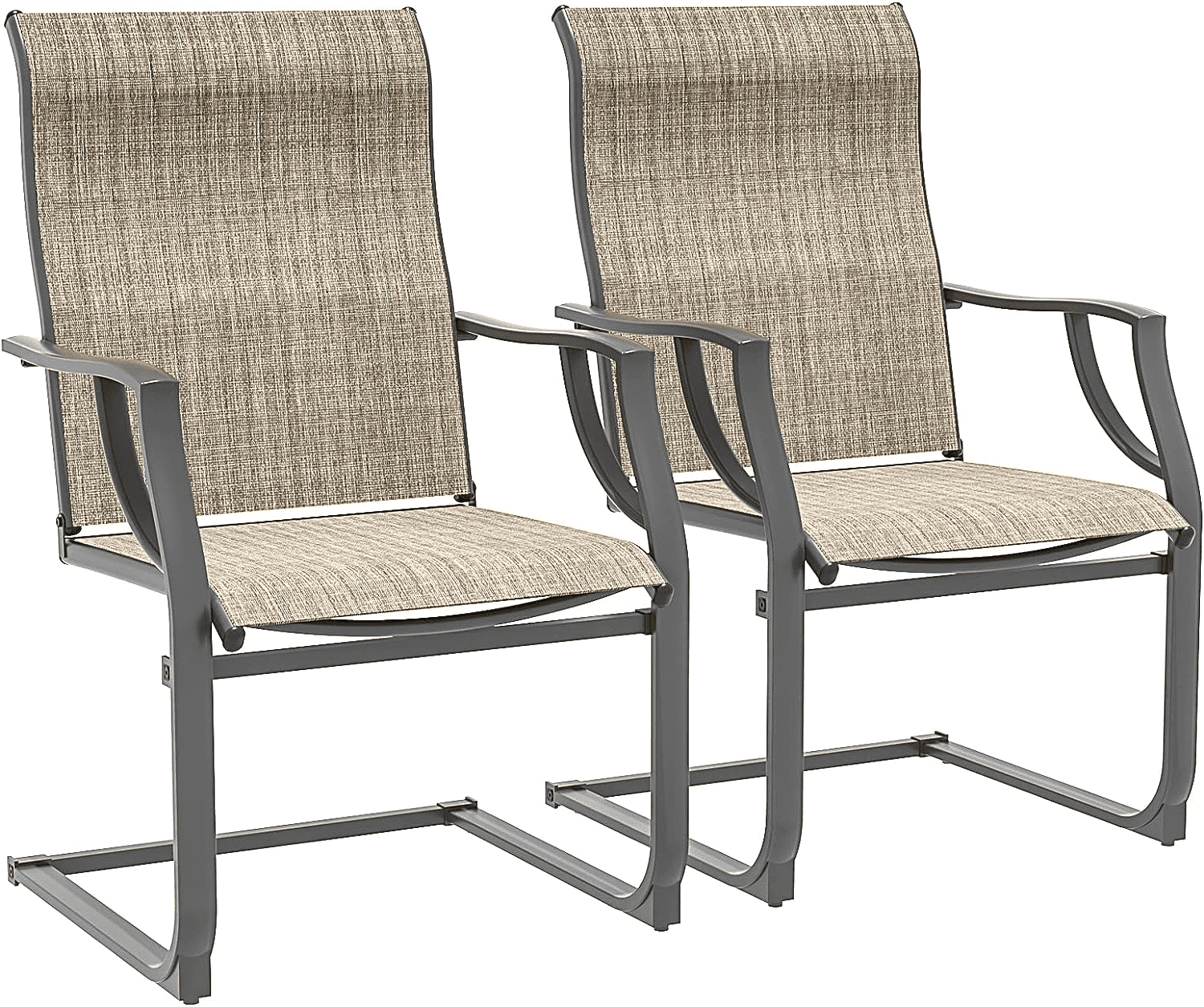 Amopatio Patio Chairs Set of 2, Outdoor Dining Chairs for All Weather, Breathable Garden Outdoor Furniture for Backyard Deck