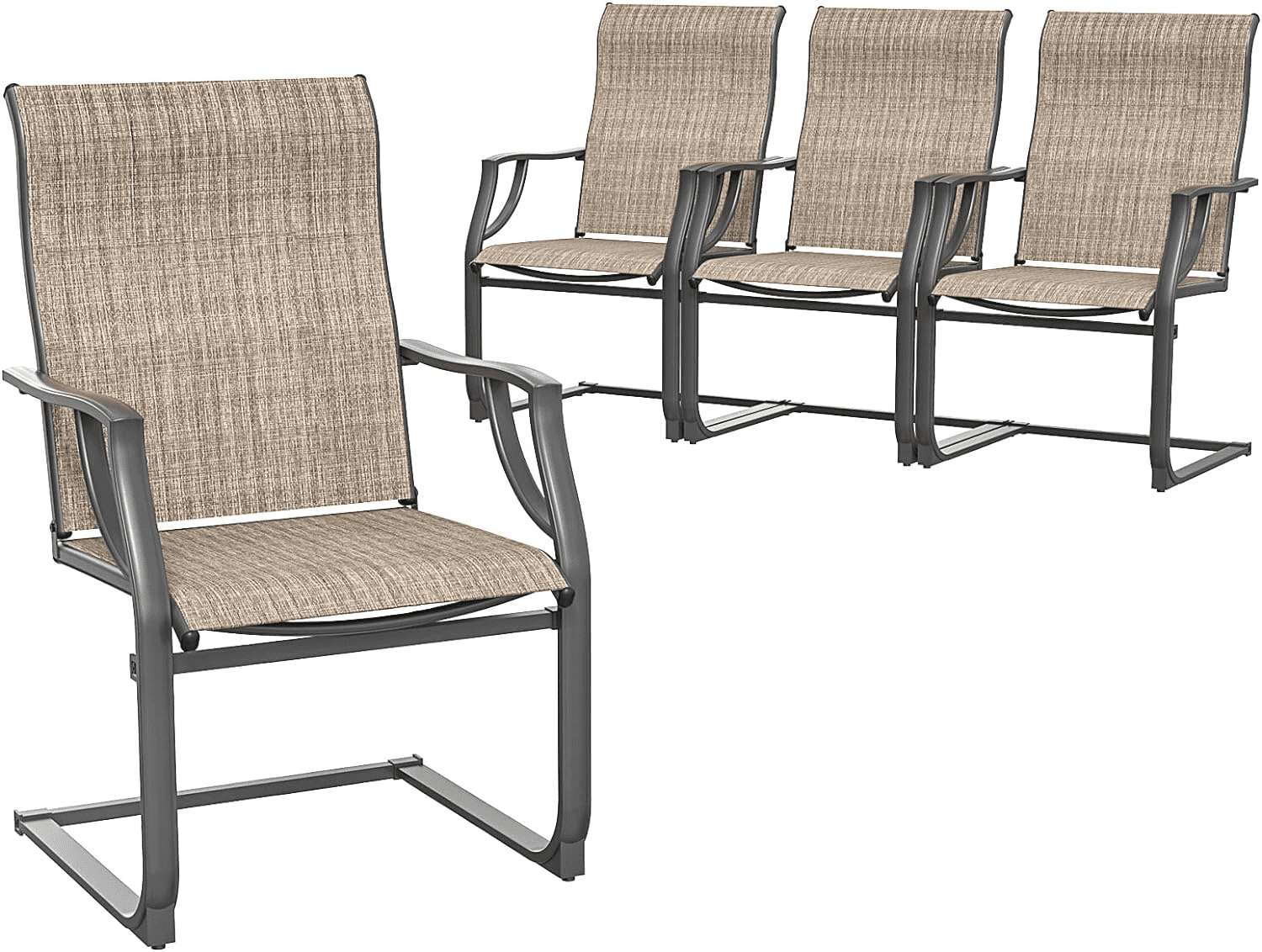 Amopatio Patio Chairs Set of 4, Outdoor Dining Chairs for All Weather, Breathable Garden Outdoor Furniture for Backyard Deck
