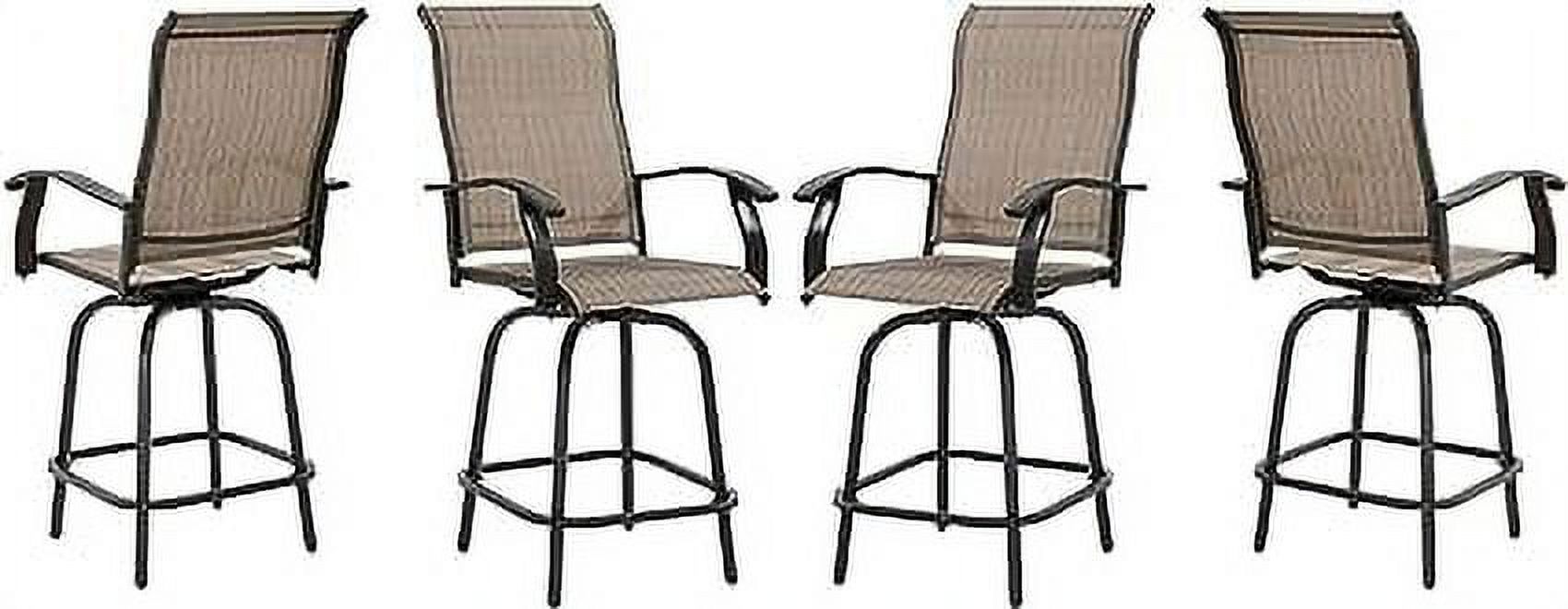 Amopatio Patio Swivel Bar Stools Set of 4, Outdoor Bar Height Patio