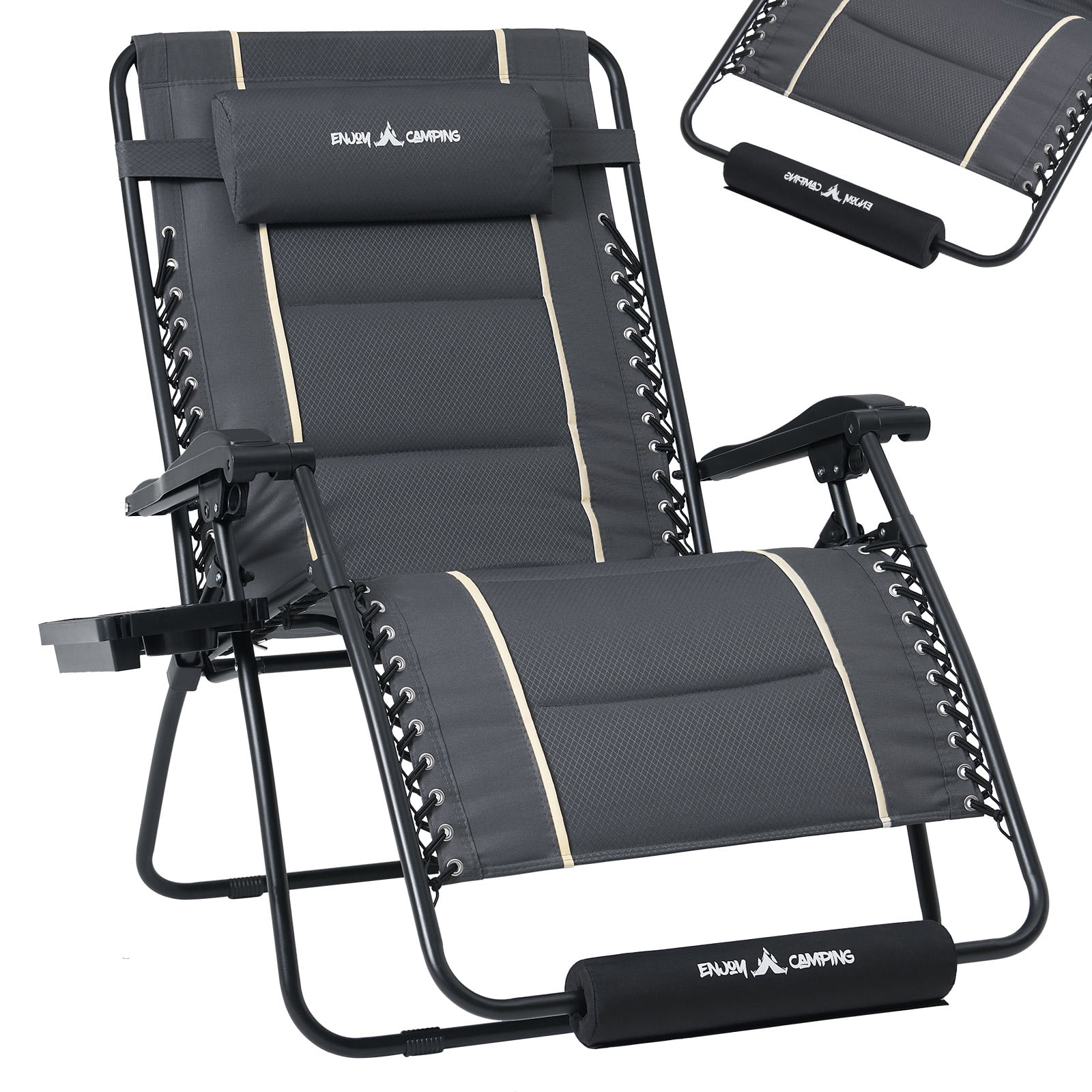 Lacoo 2 Pack Recliner Set Patio Zero Gravity Outdoor Lounge Chair Adjustable Recline Blue Walmart