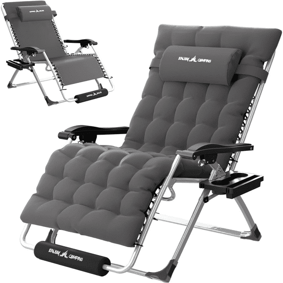 Amopatio Zero Gravity Chair with Cushion and Foot Rest, Blue