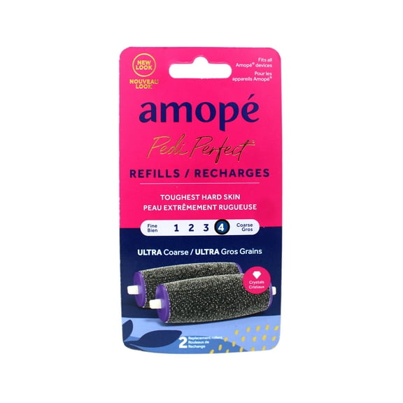 Amope Pedi Perfect Electronic Foot File Refills - Ultra Coarse 4, Removes Hard and Dead Skin, 2 Count