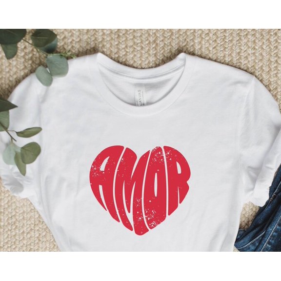 Amor Heart Shirt: Groovy Retro Valentine's Day Tee