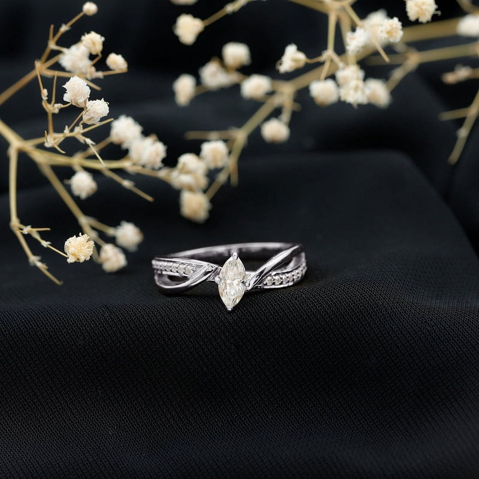 Amor Jewel 1.3 Ct Marquise Cut Lab-Created Simulated Diamond Solitaire ...