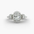 thumbnail image 1 of Amor Jewel 1.6 Ct Oval Excellent Cut Lab Created Diamond Wedding Ring - 14k White Gold Plated Rings for Her - Simple Engagement Women's Rings - 3 Stone Wedding Anniversary Ring - Anniversary Gifts, 1 of 4