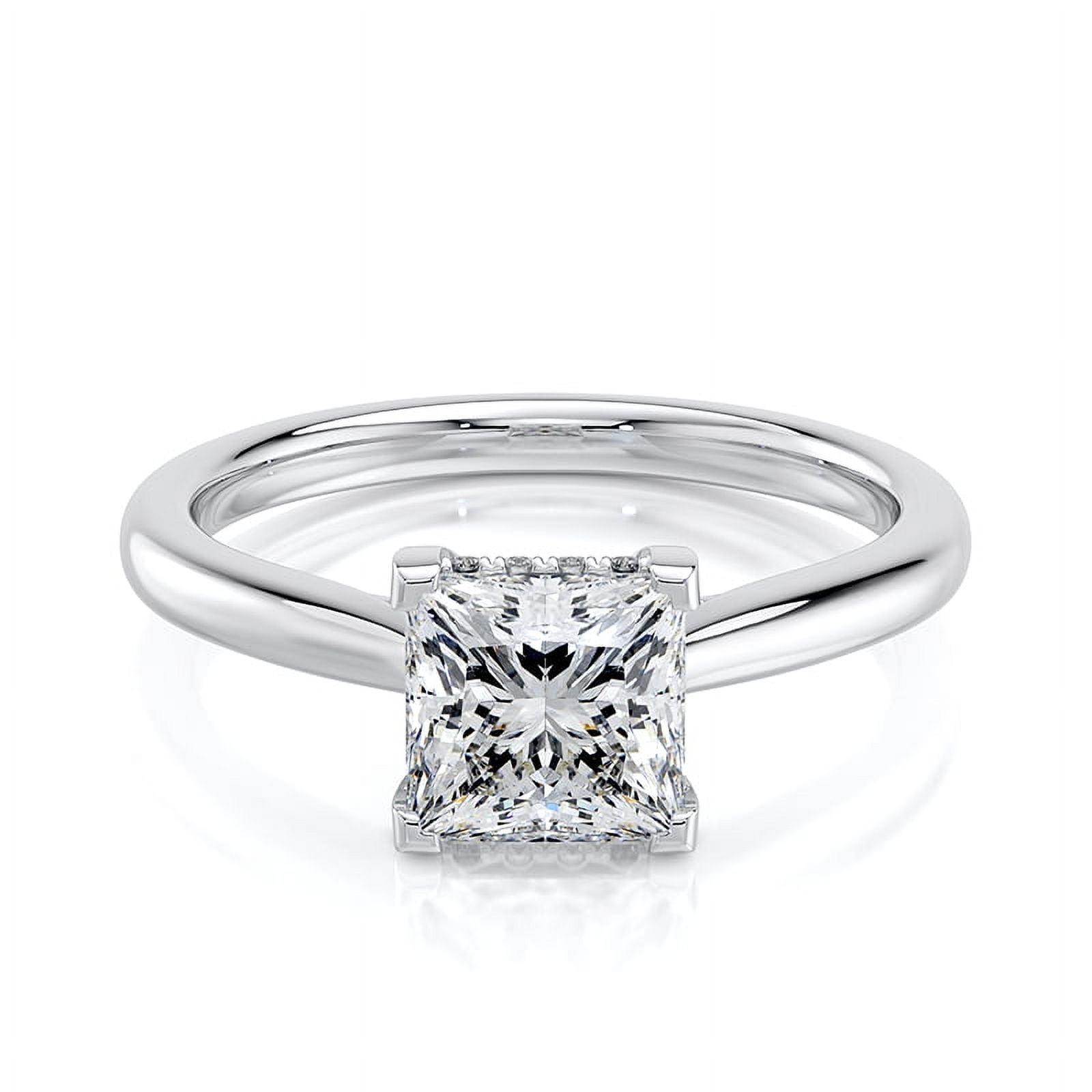 Amor Jewel 1.6 Ct Princess Cut Lab Created Solitaire Ring - 14K White ...