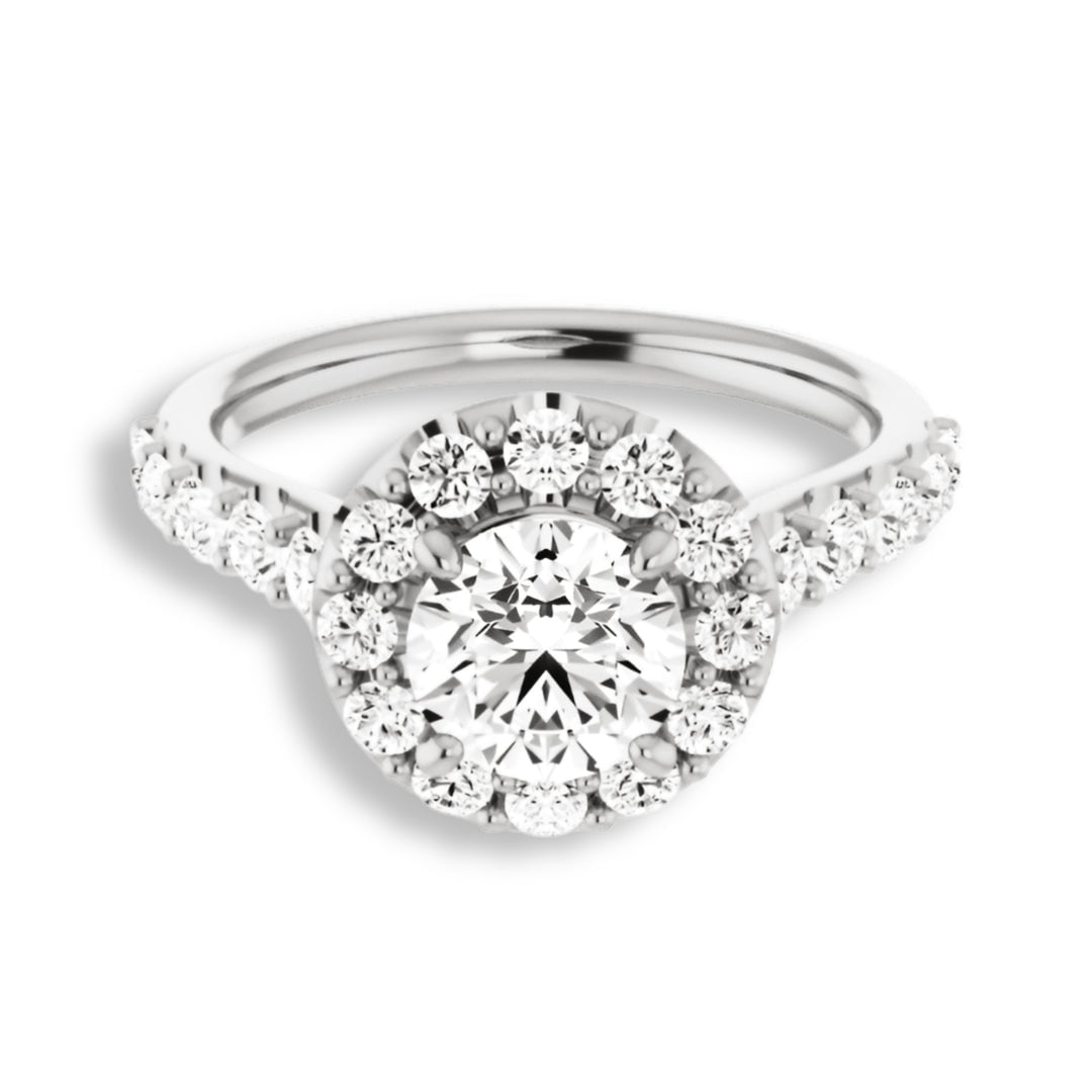 Amor Rings Amor Jewel 1.65 Ct Round Cut White Diamond Wedding Rings - 14K White ...