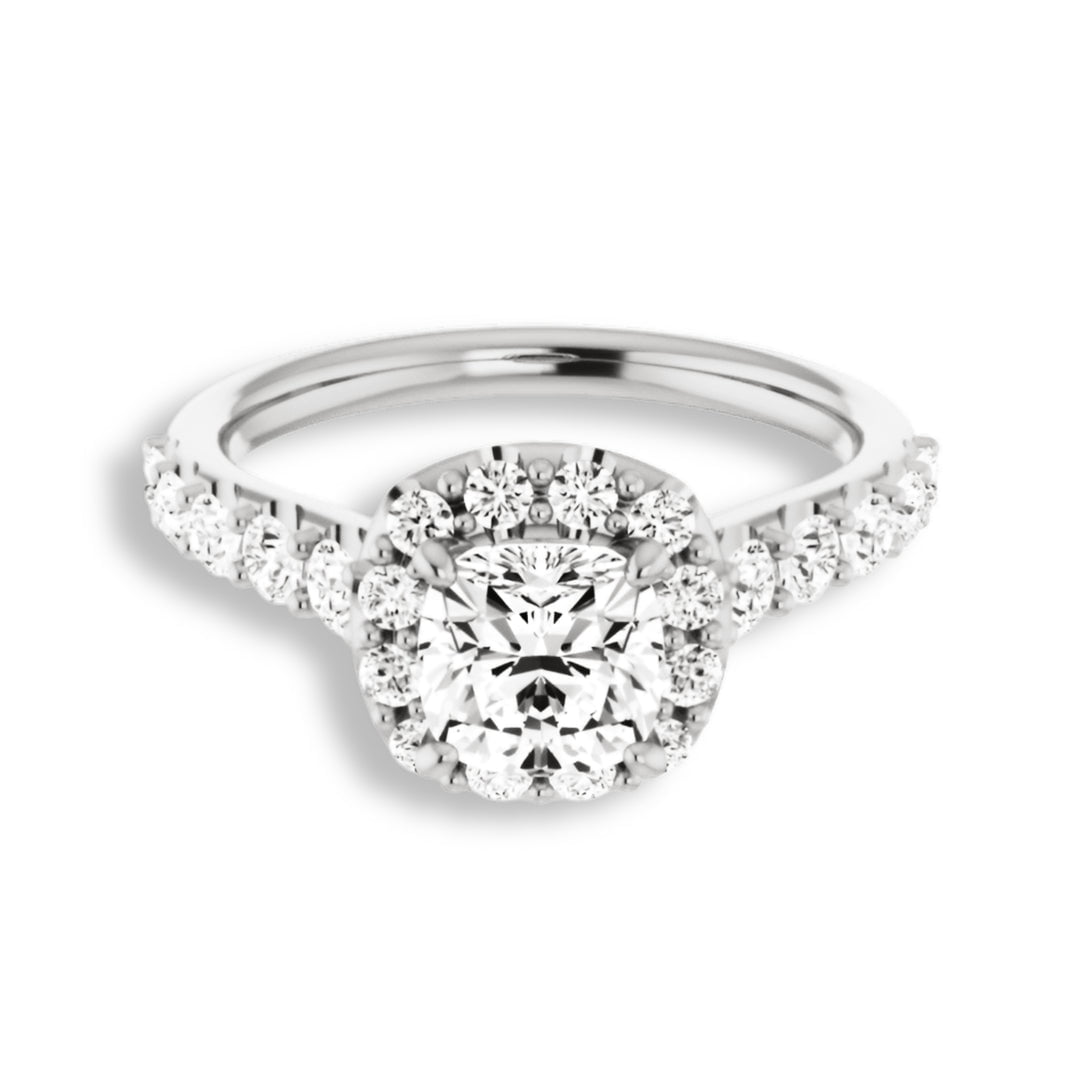 Amor Rings Amor Jewel 1.73 Ct Cushion Cut Diamond Rings - 14K White Gold Plated ...