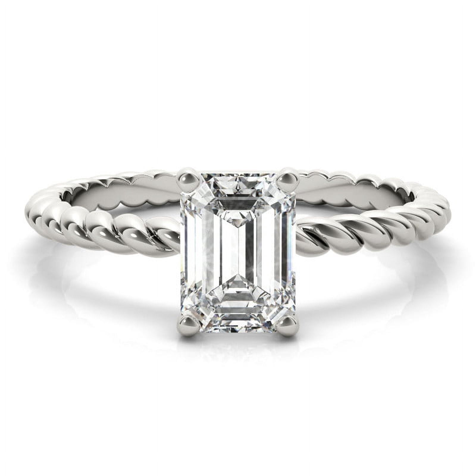 Amor Rings Amor Jewel 1.8 Ct Emerald Cut Diamond Rings - 14K White Gold Plated ...