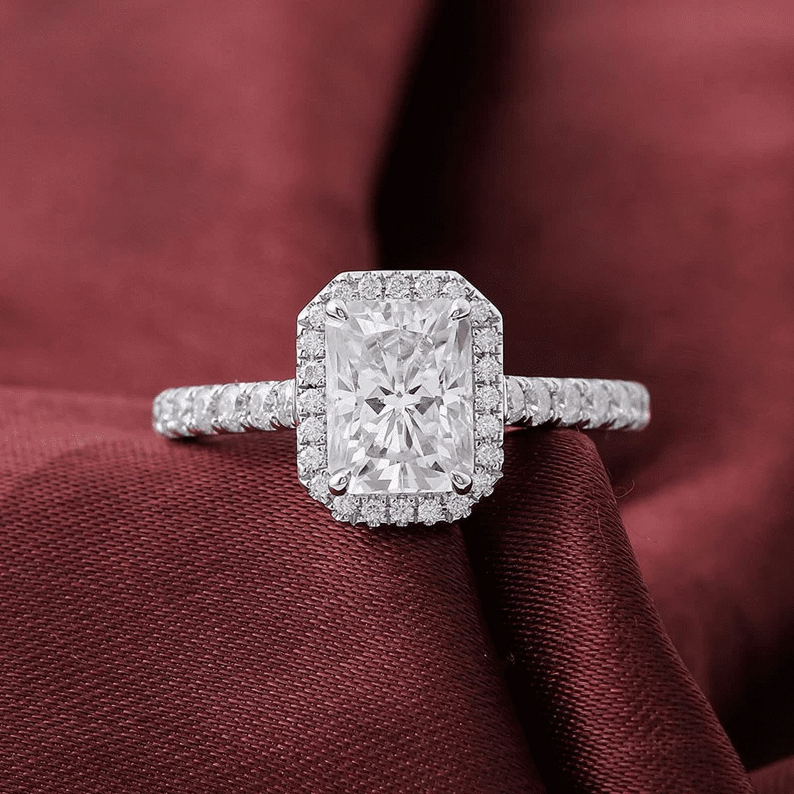 Amor Jewel 1.9 Ct Radiant Cut Halo Lab-Created Simulated Diamond ...