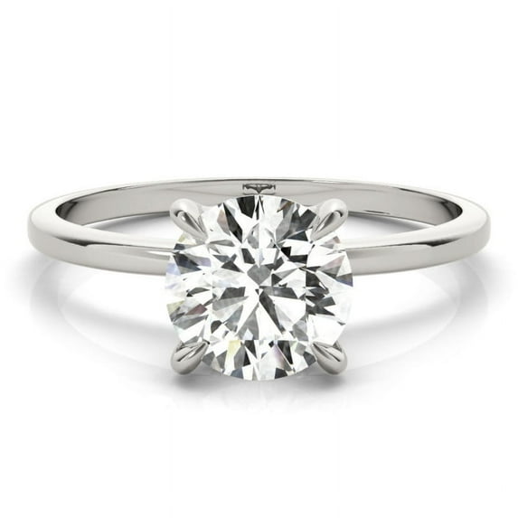 Amor Jewel 14K White Gold Plated Birthday Gift Rings - Round Cut 1.7 Ct VVS1/D Diamond Solitaire Rings - New Year Gifts for Her - Solitaire Ring For Women's - Diamond Jewellery Gifts - Delicate Ring