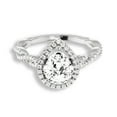 thumbnail image 1 of Amor Jewel 14K White Gold Plated Diamond Ring - 2 Ct VVS1/D Pear Cut Lab Created Simulated Diamond Ring - Classic Engagement Wedding Solitaire with Accent Rings for Women's - Proposal Rings, 1 of 5