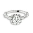 thumbnail image 1 of Amor Jewel 14K White Gold Plated Diamond Ring - Cushion Cut Excellent 1.8 Ct Diamond Ring for Women's - Halo Solitaire with Accent Engagement Rings - Engagement Wedding Halo Ring for Women's, 1 of 5