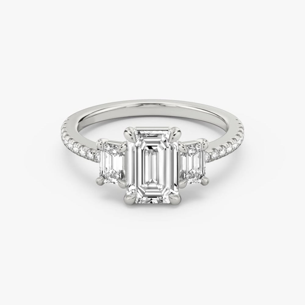 Amor Rings Amor Jewel 14K White Gold Plated Engagement Rings for Women's - Emerald ...