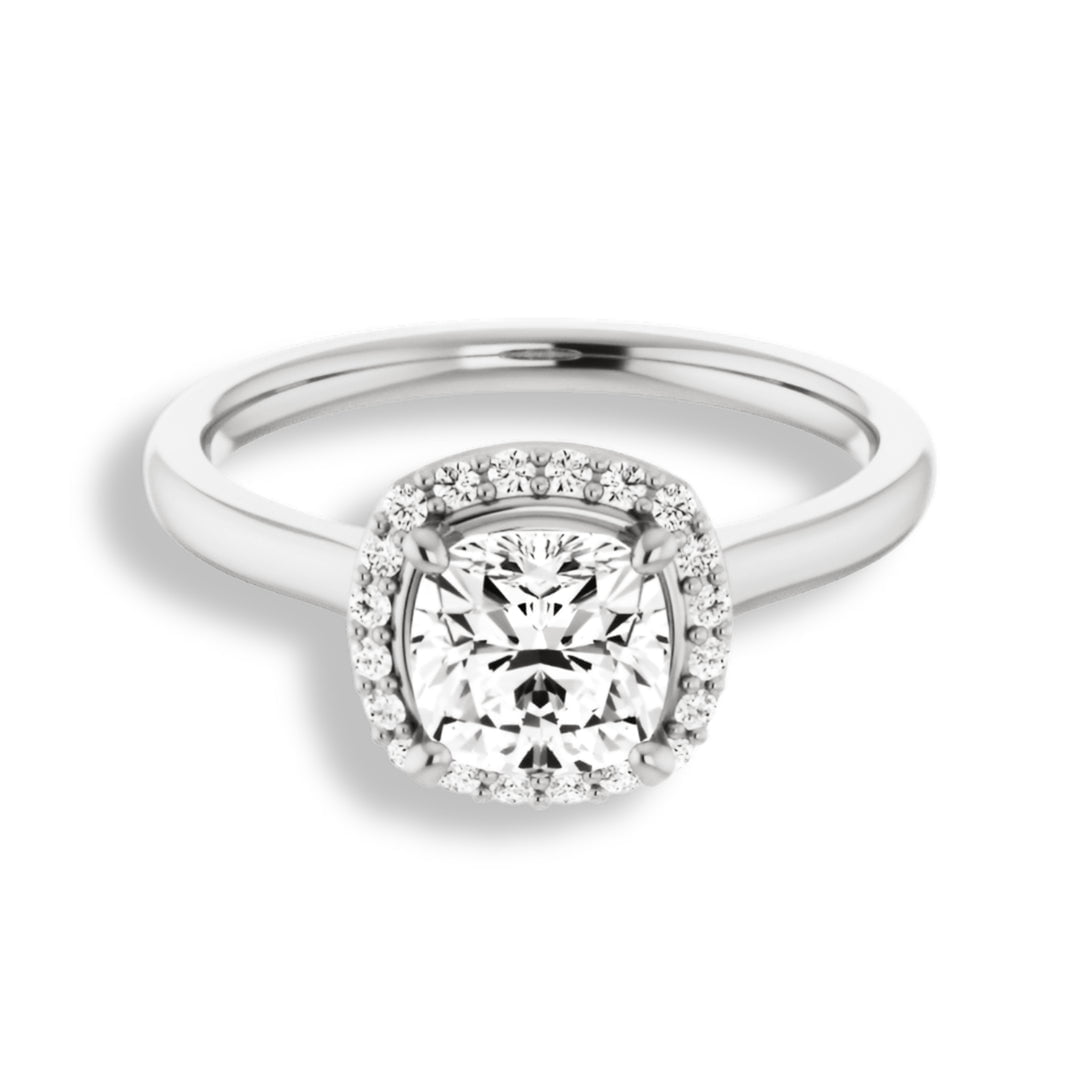 Amor Rings Amor Jewel 14K White Gold Plated Rings - 1.68 Ct Cushion Cut Diamond ...