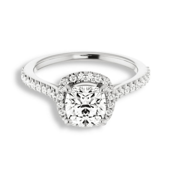 Amor Jewel 14K White Gold Plated Solitaire Rings - 1.8 Ct Cushion Cut Lab Created Simulated Diamond - Wedding Proposal Rings for Her - Party Wear Diamond Rings - Causal Office Wear Rings