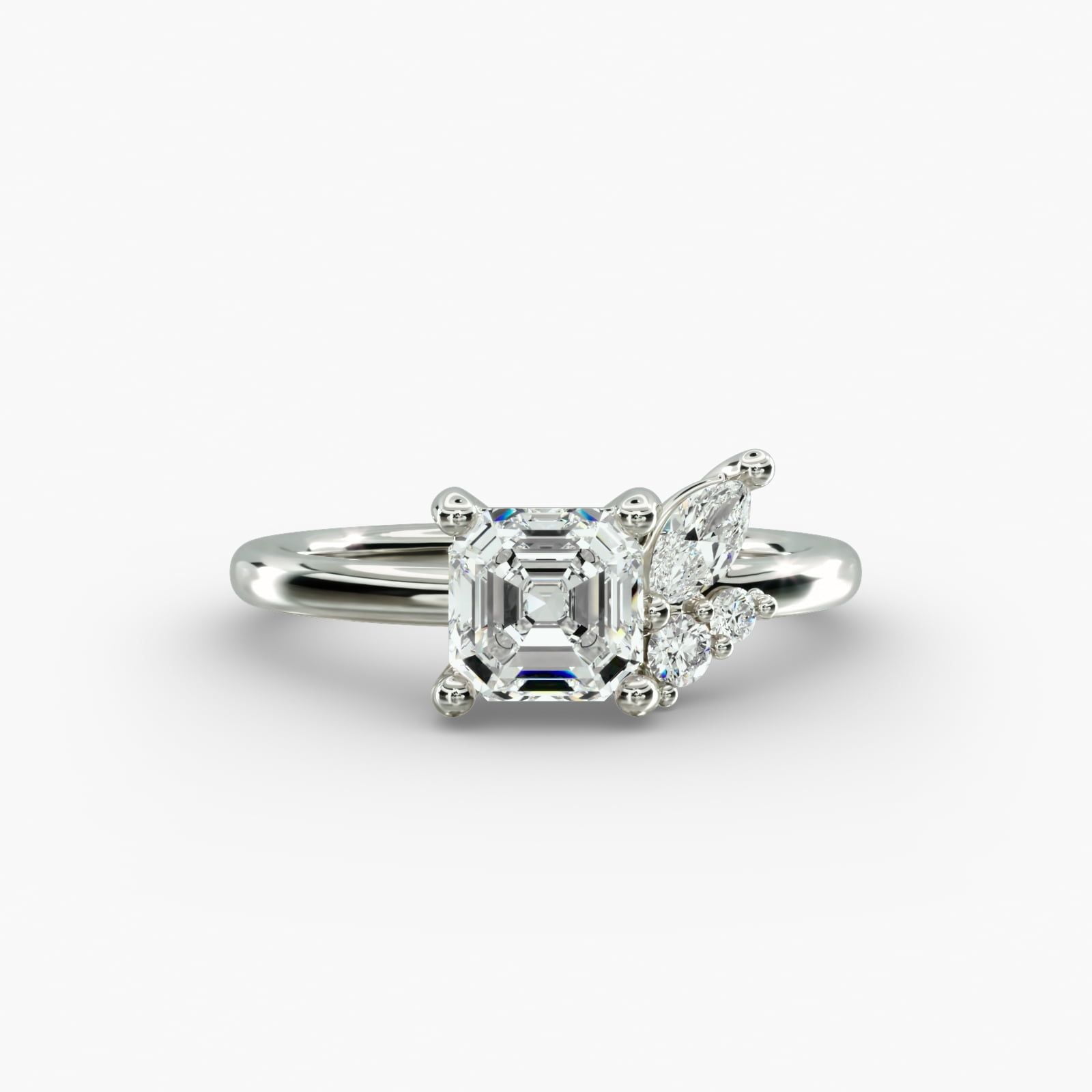 Amor Rings Amor Jewel Asscher Cut 1.8 Ct Lab Created Diamond Engagement Ring for ...