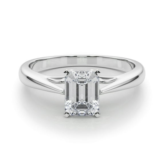 Amor Jewel Emerald Cut 1.7 Ct Lab Created Diamond Anniversary Ring - Stamped 14K White Gold Plated Anniversary Rings - Engagement Diamond Rings - Valentine Proposal Rings - Causal Office Wear Rings